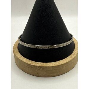 Silver Tone Textured Bangle Bracelet